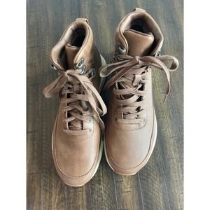 Roots Brown Rideau Leather Lace Up High Top Fashion Boots Women Size 8